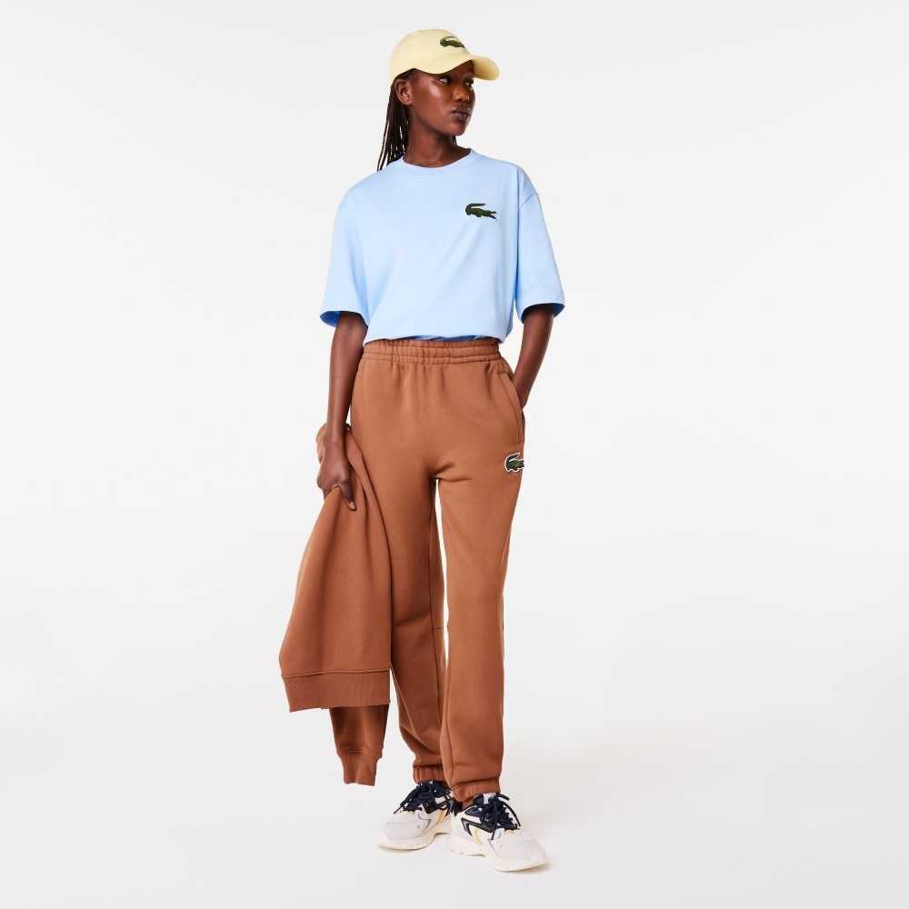 Light Brown Lacoste Organic Cotton Fleece Trackpants | XBOMDF-780