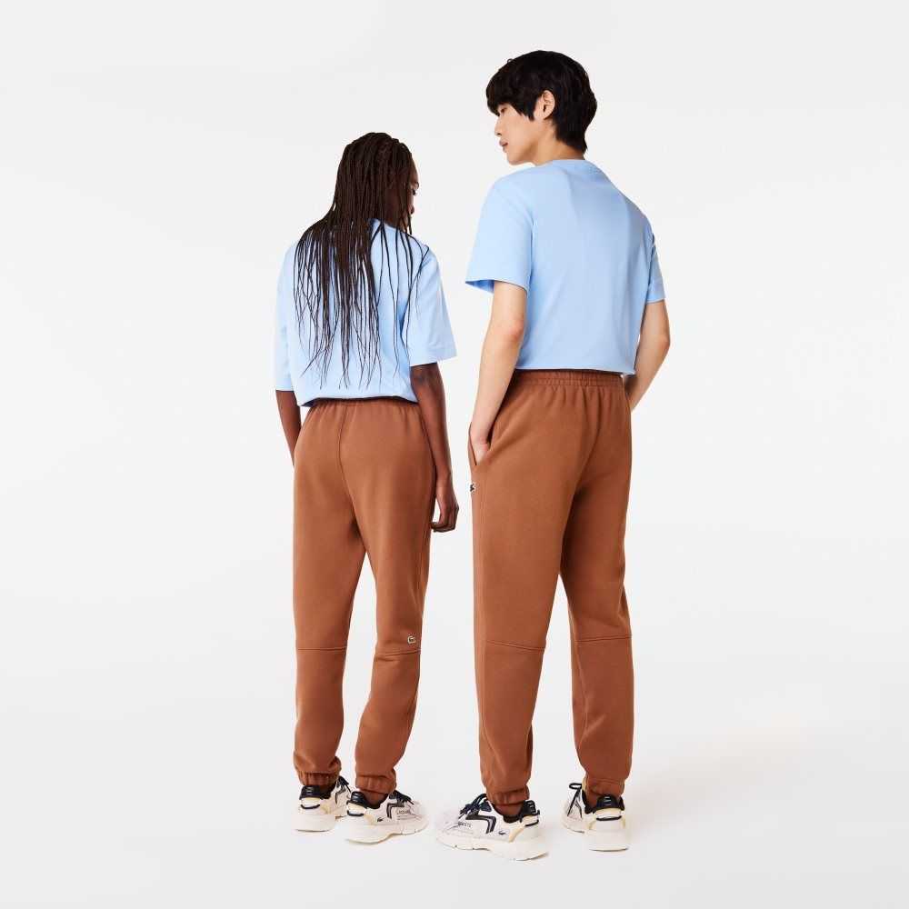 Light Brown Lacoste Organic Cotton Fleece Trackpants | XBOMDF-780