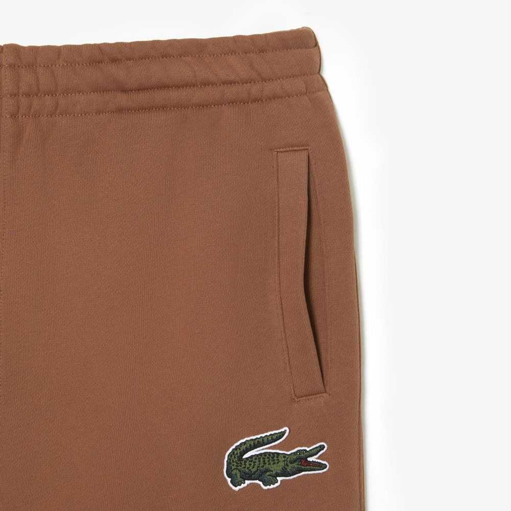 Light Brown Lacoste Organic Cotton Fleece Trackpants | XBOMDF-780