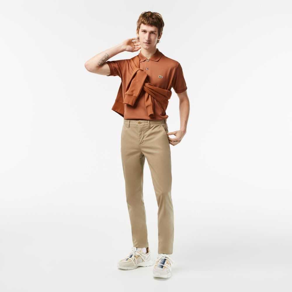 Light Brown Lacoste Original L.12.12 petit pique cotton Polo | KMEJSZ-932