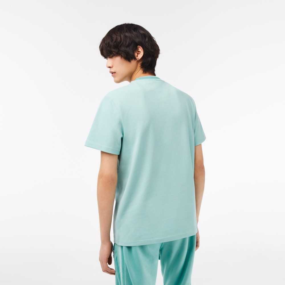 Light Green / Green Lacoste Regular Fit Stretch Pique T-Shirt | TJEXDB-750