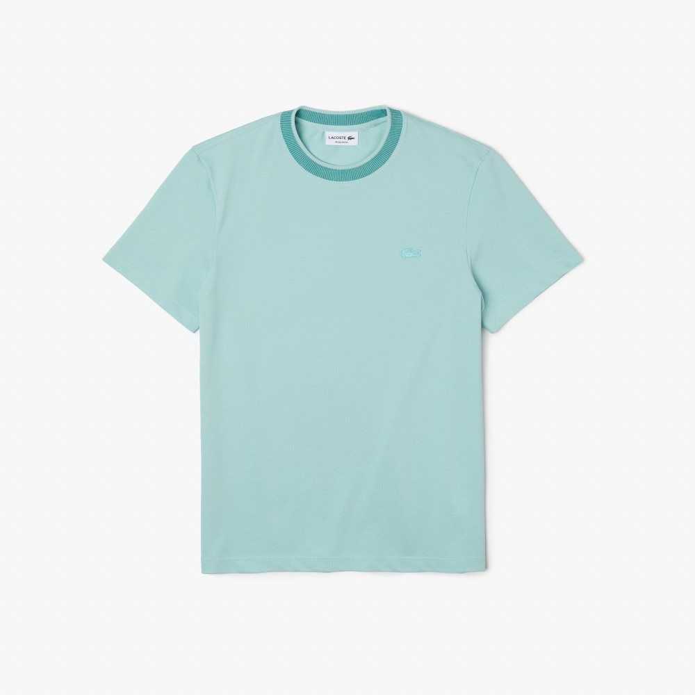 Light Green / Green Lacoste Regular Fit Stretch Pique T-Shirt | TJEXDB-750