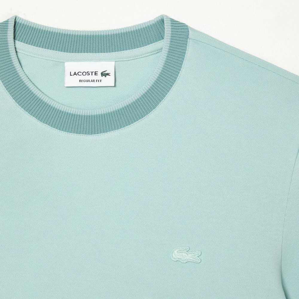 Light Green / Green Lacoste Regular Fit Stretch Pique T-Shirt | TJEXDB-750