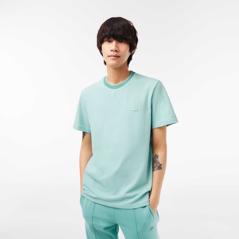 Light Green / Green Lacoste Regular Fit Stretch Pique T-Shirt | TJEXDB-750