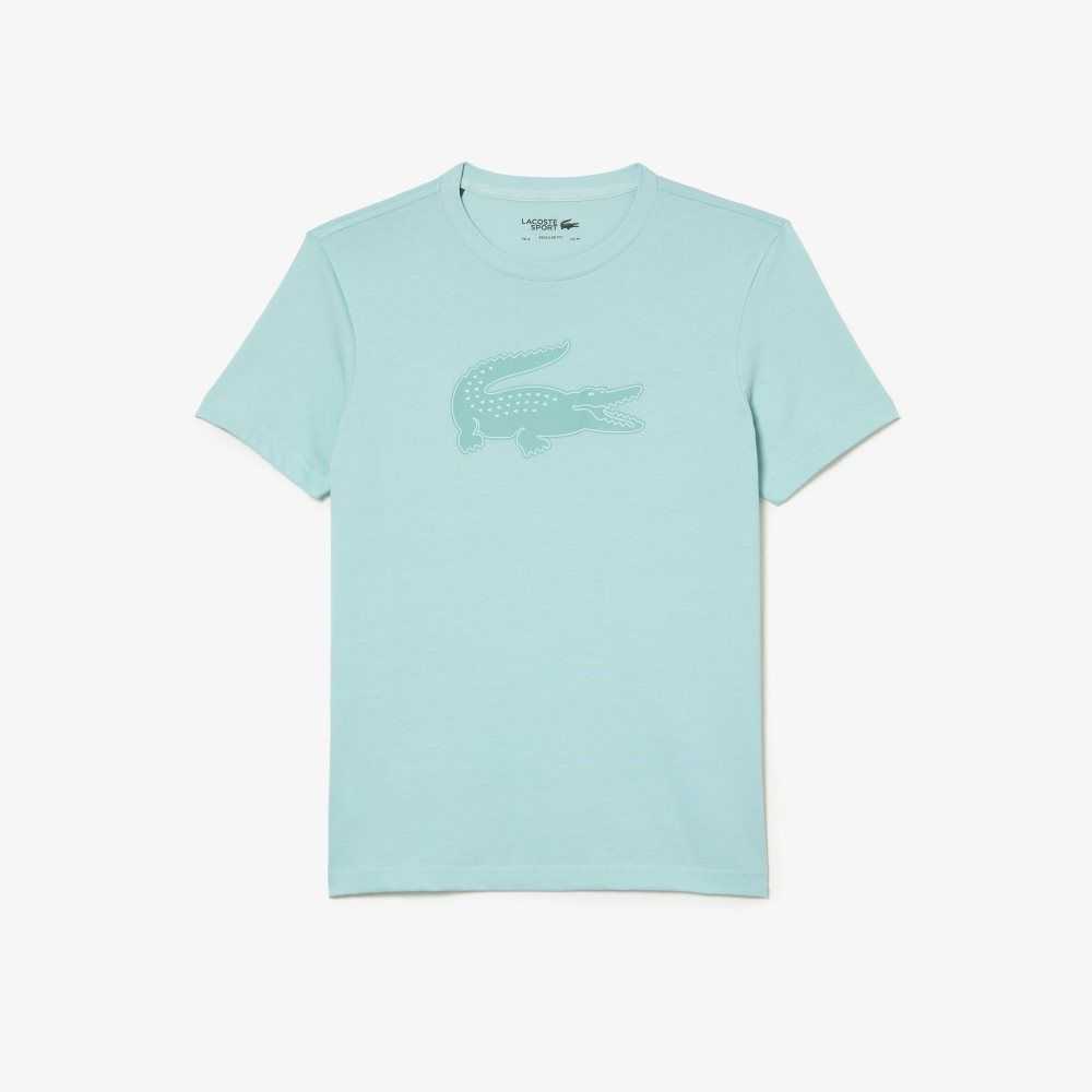 Light Green / Green Lacoste SPORT 3D Print Crocodile Breathable Jersey T-Shirt | UTYMGV-018