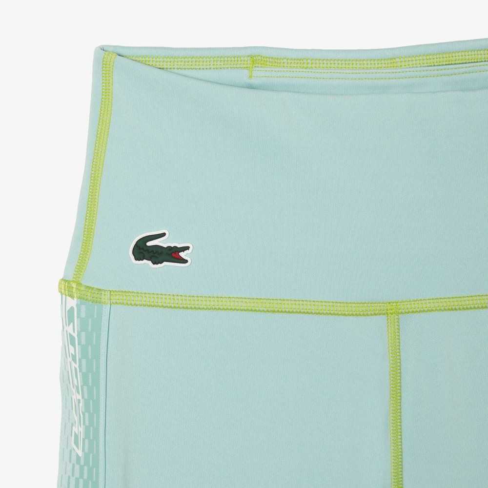 Light Green / Green / Light Green Lacoste SPORT Logo Stripe Leggings | DCBWME-190