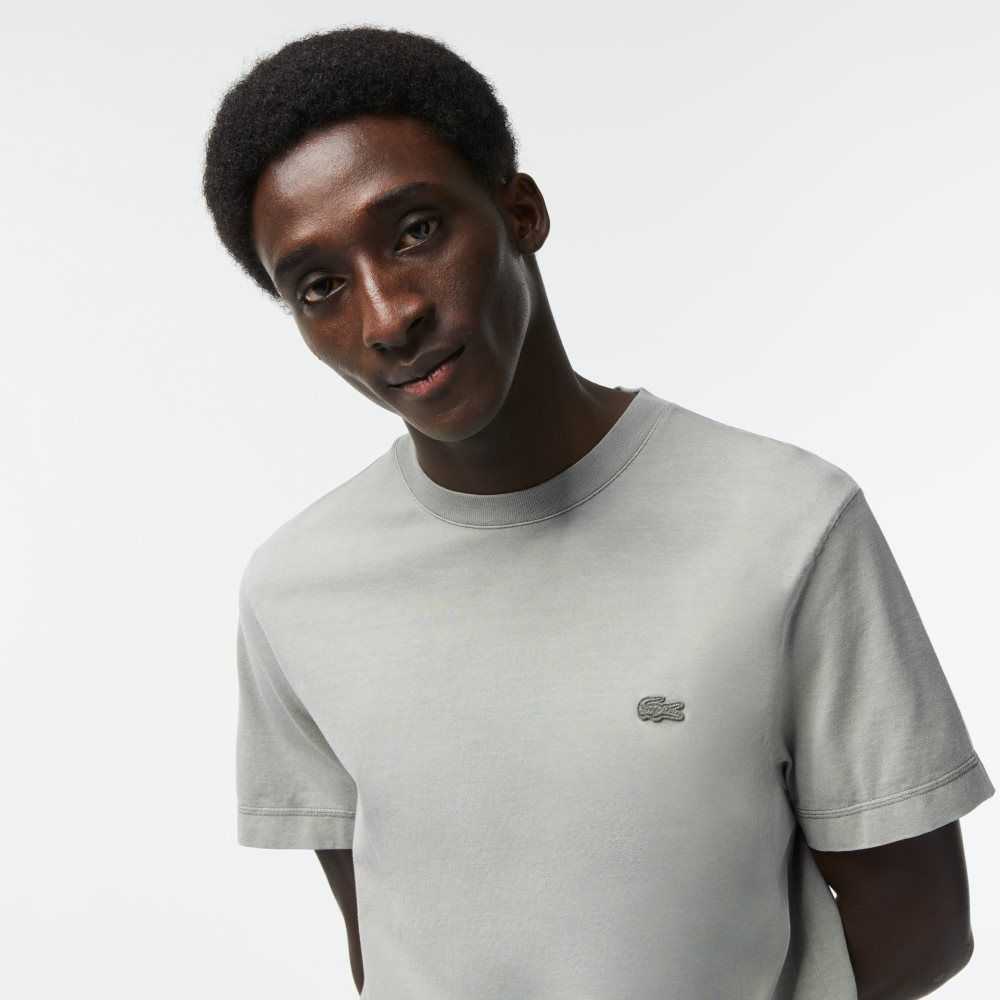 Light Green Lacoste Plain Organic Cotton T-Shirt | APFXRG-169