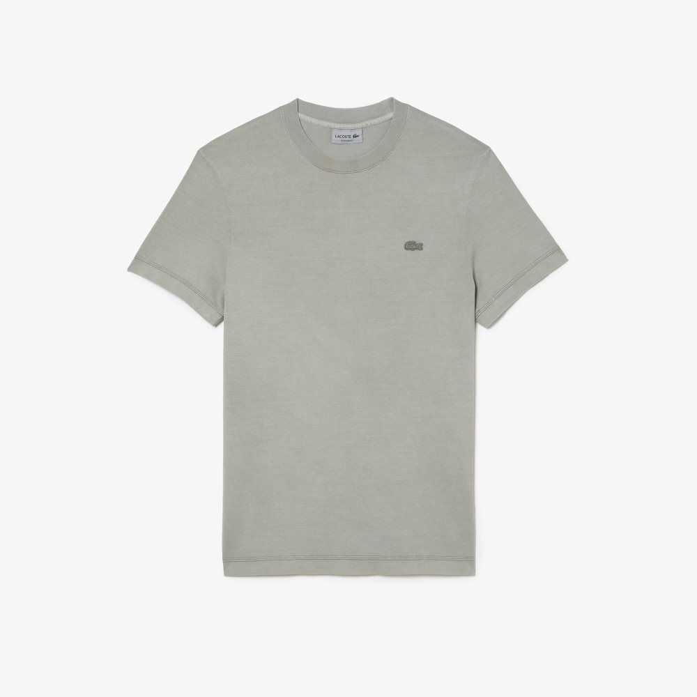 Light Green Lacoste Plain Organic Cotton T-Shirt | APFXRG-169