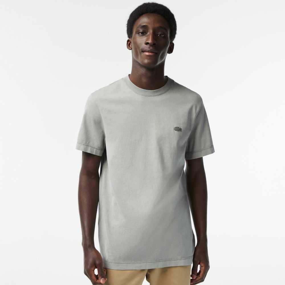 Light Green Lacoste Plain Organic Cotton T-Shirt | APFXRG-169