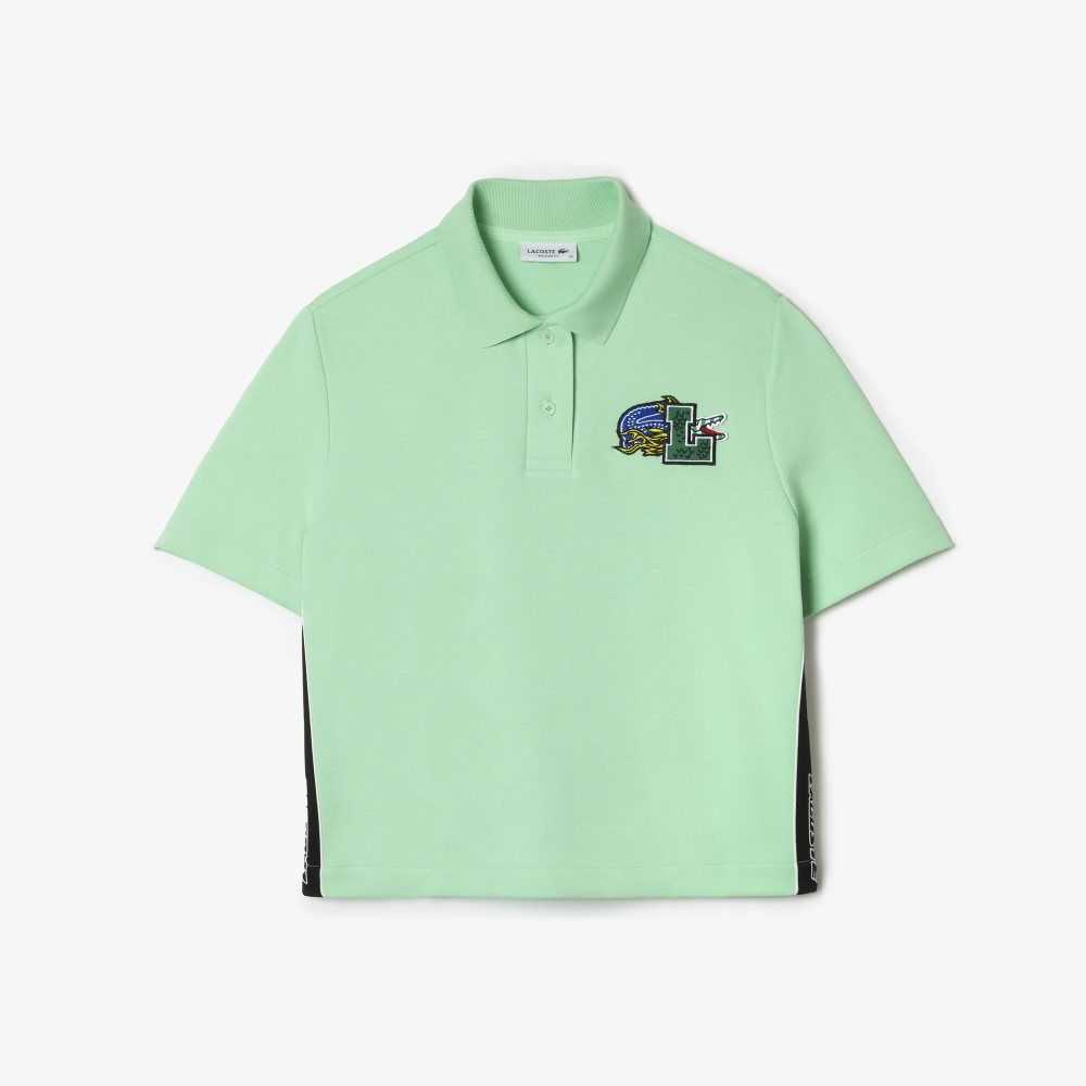 Light Green Lacoste Regular Fit Comic Badge Polo | SBHXDP-276