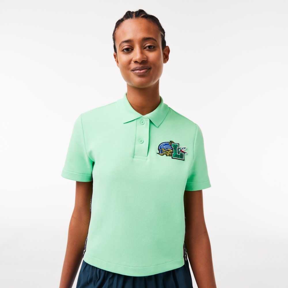 Light Green Lacoste Regular Fit Comic Badge Polo | SBHXDP-276