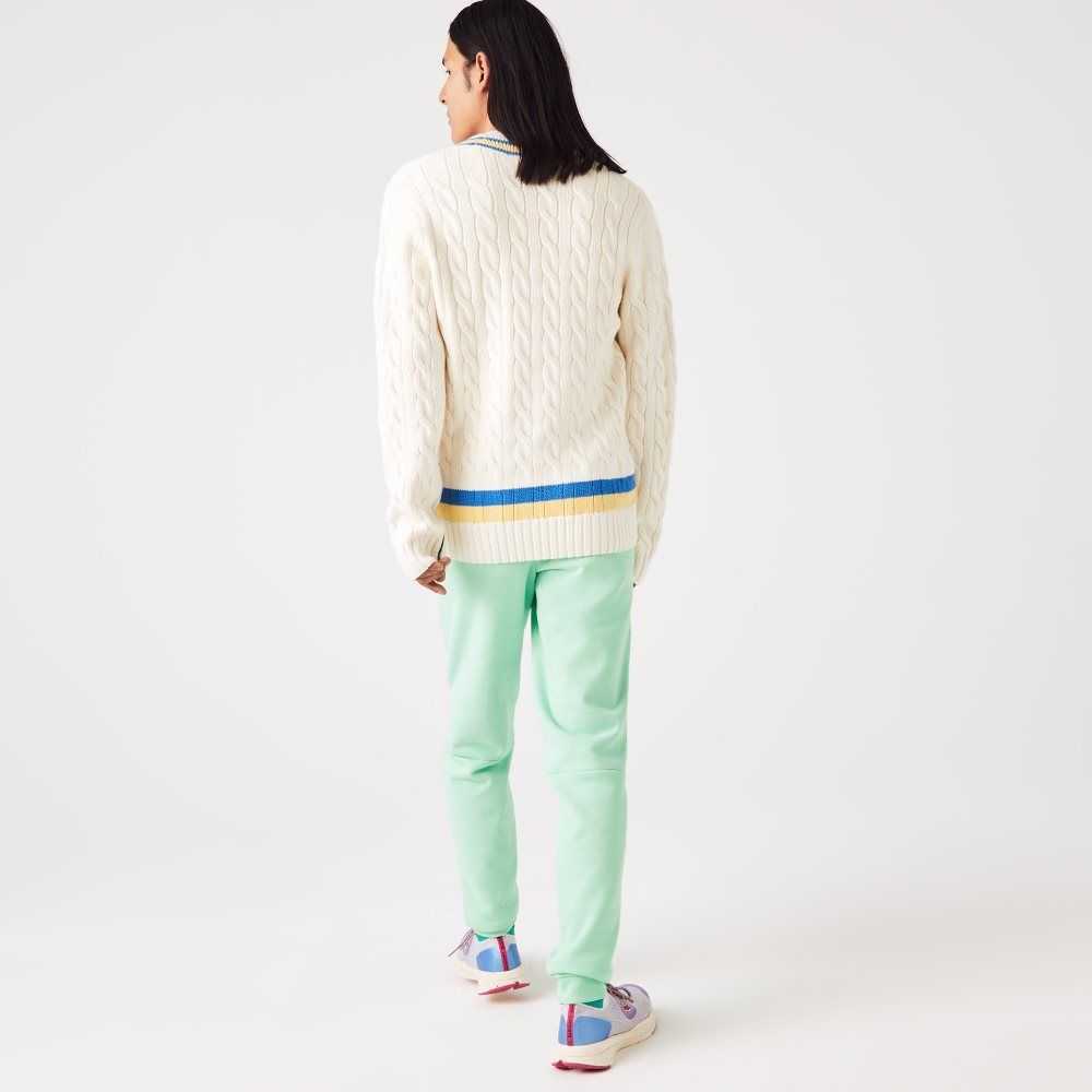 Light Green Lacoste Tapered Fit Fleece Trackpants | JYUKBG-465