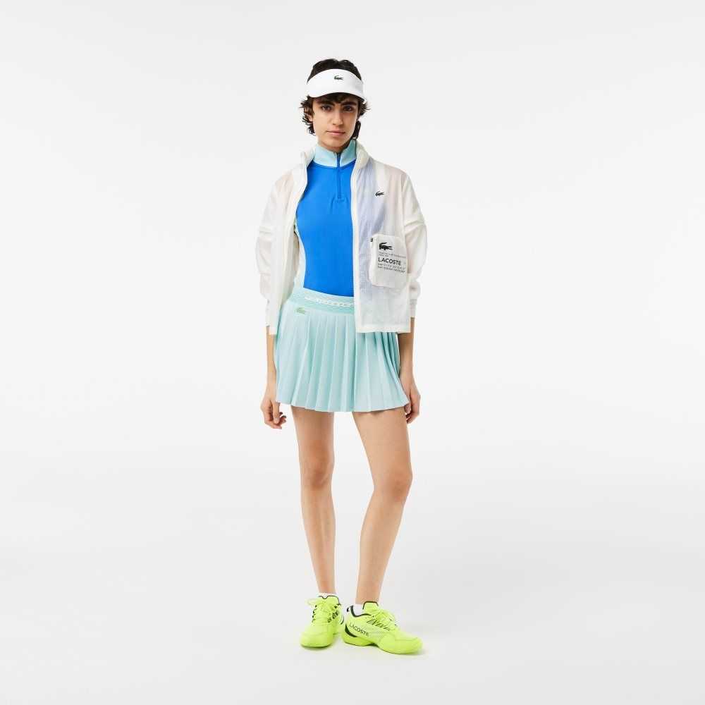 Light Green / Yellow Lacoste Tennis Pleated Skirts with Built-in Shorts | PHFZLT-427