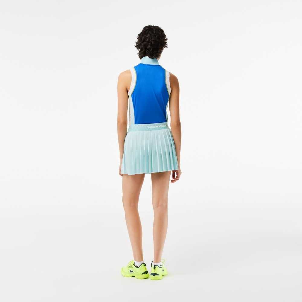 Light Green / Yellow Lacoste Tennis Pleated Skirts with Built-in Shorts | PHFZLT-427