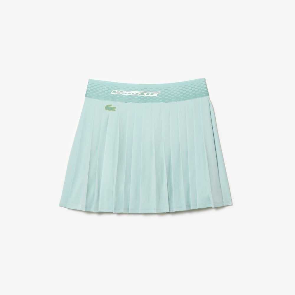 Light Green / Yellow Lacoste Tennis Pleated Skirts with Built-in Shorts | PHFZLT-427