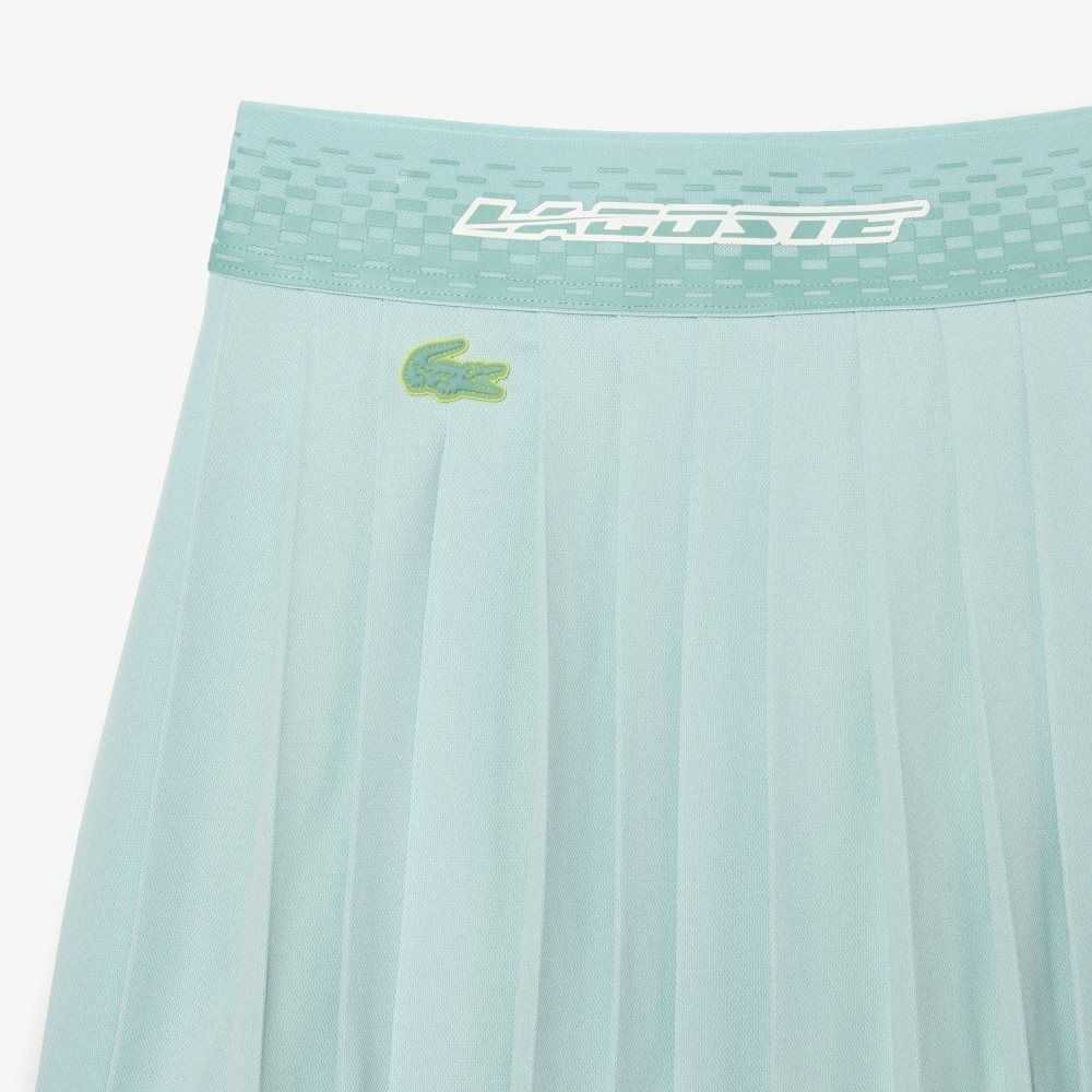 Light Green / Yellow Lacoste Tennis Pleated Skirts with Built-in Shorts | PHFZLT-427