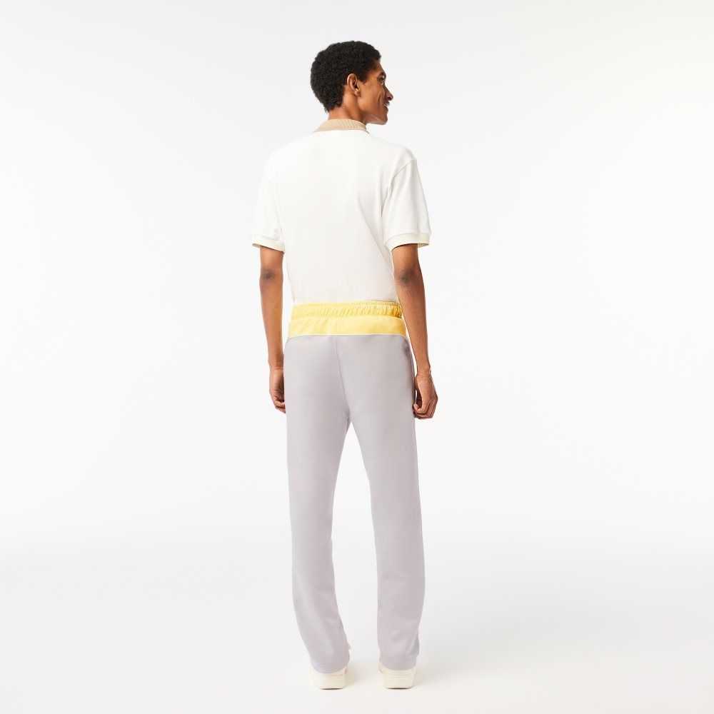 Light Grey / Yellow / White Lacoste Colorblock Organic Cotton Track Pants | INHUJD-681