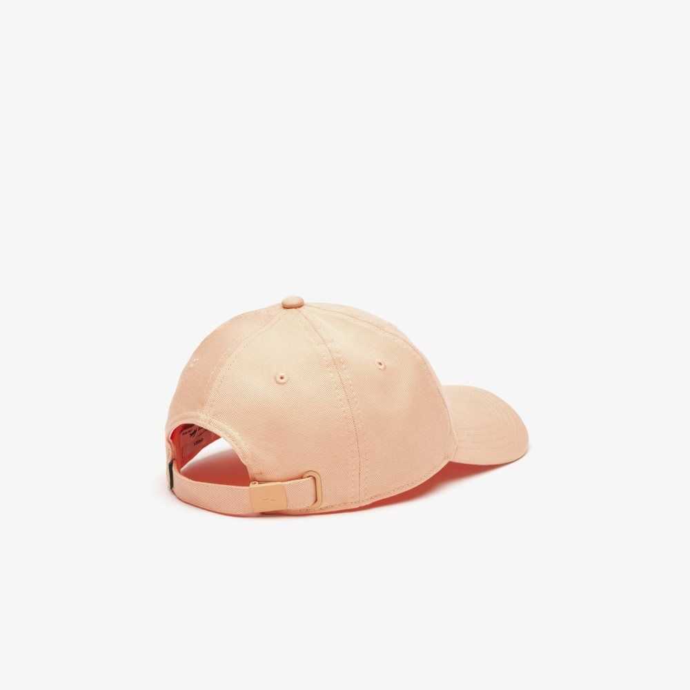 Light Orange Lacoste Adjustable Organic Cotton Twill Cap | QOEAFL-260