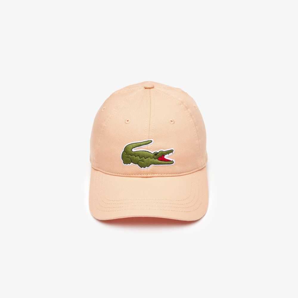 Light Orange Lacoste Adjustable Organic Cotton Twill Cap | QOEAFL-260