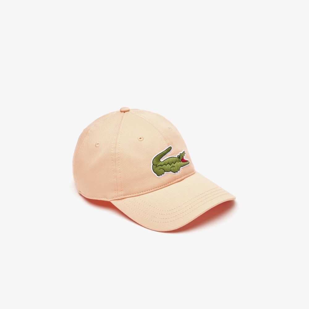 Light Orange Lacoste Adjustable Organic Cotton Twill Cap | QOEAFL-260