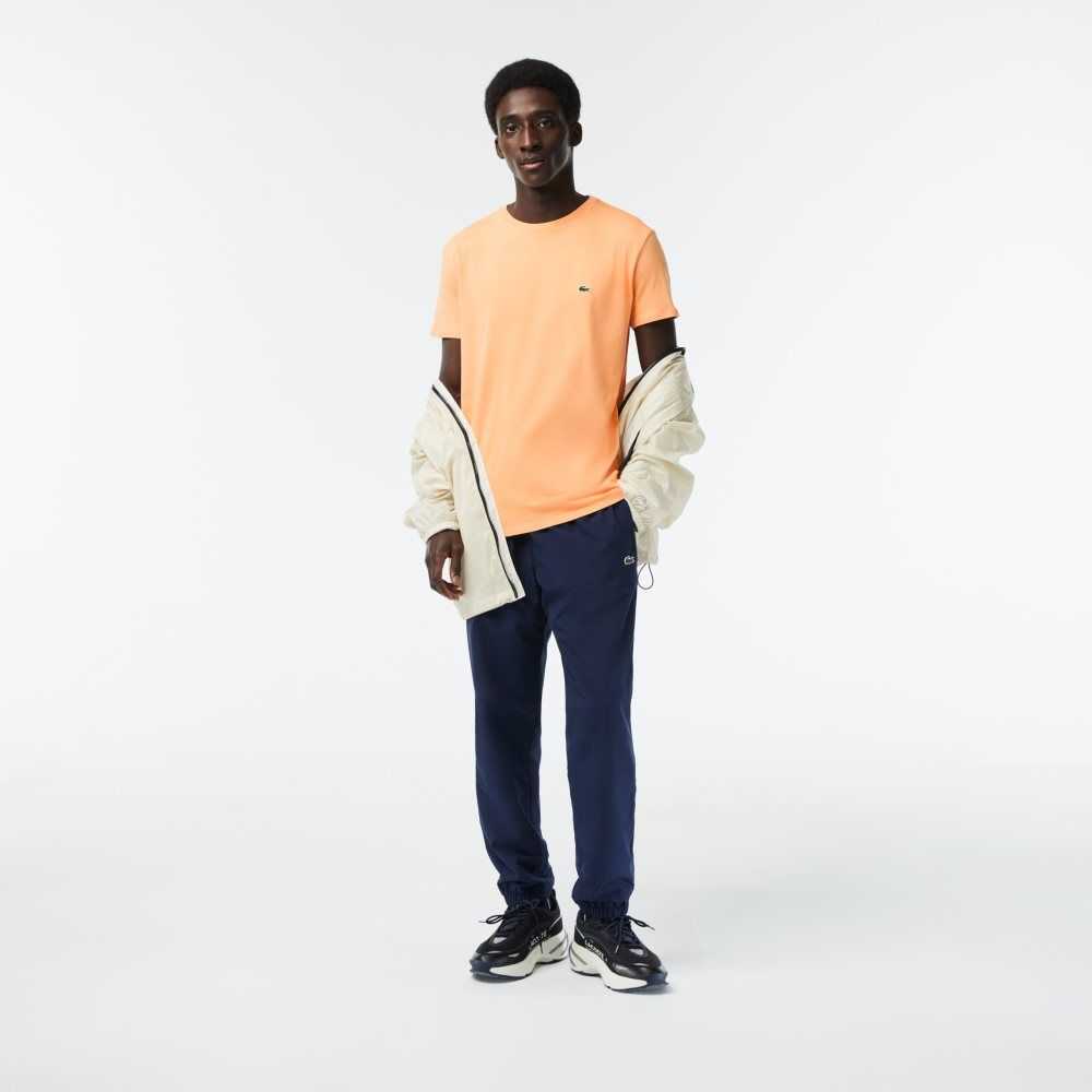 Light Orange Lacoste Crew Neck Pima Cotton Jersey T-Shirt | WHFOUA-928