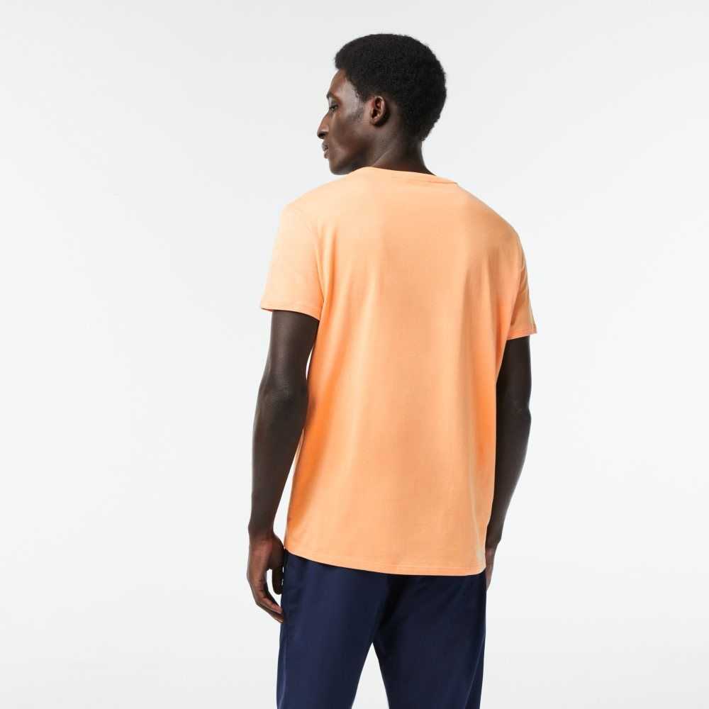 Light Orange Lacoste Crew Neck Pima Cotton Jersey T-Shirt | WHFOUA-928