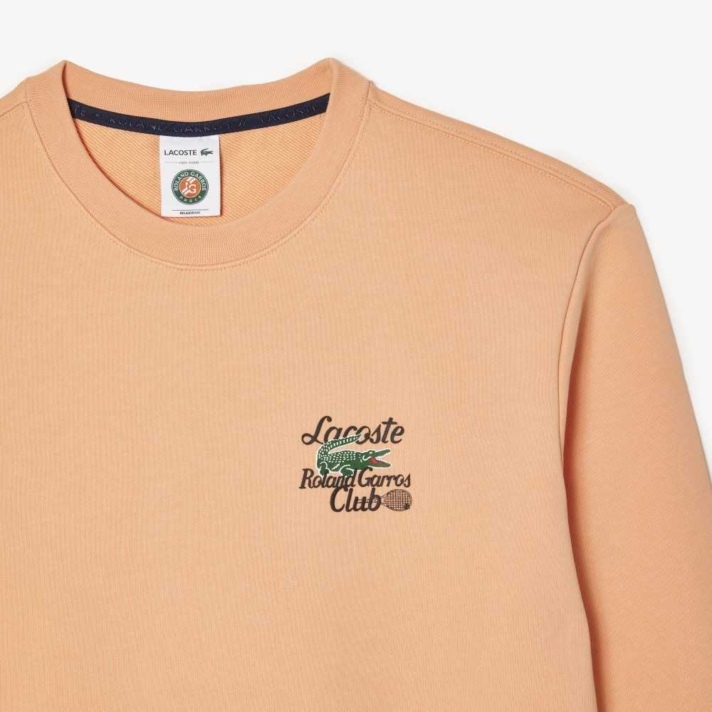 Light Orange Lacoste SPORT Roland Garros Edition Organic Cotton Sweatshirt | XNEGRC-738