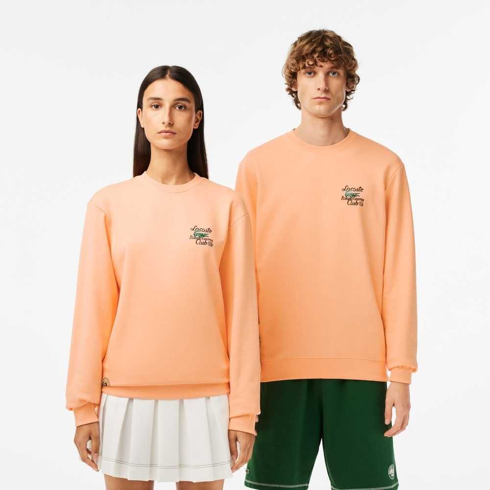 Light Orange Lacoste SPORT Roland Garros Edition Organic Cotton Sweatshirt | XNEGRC-738