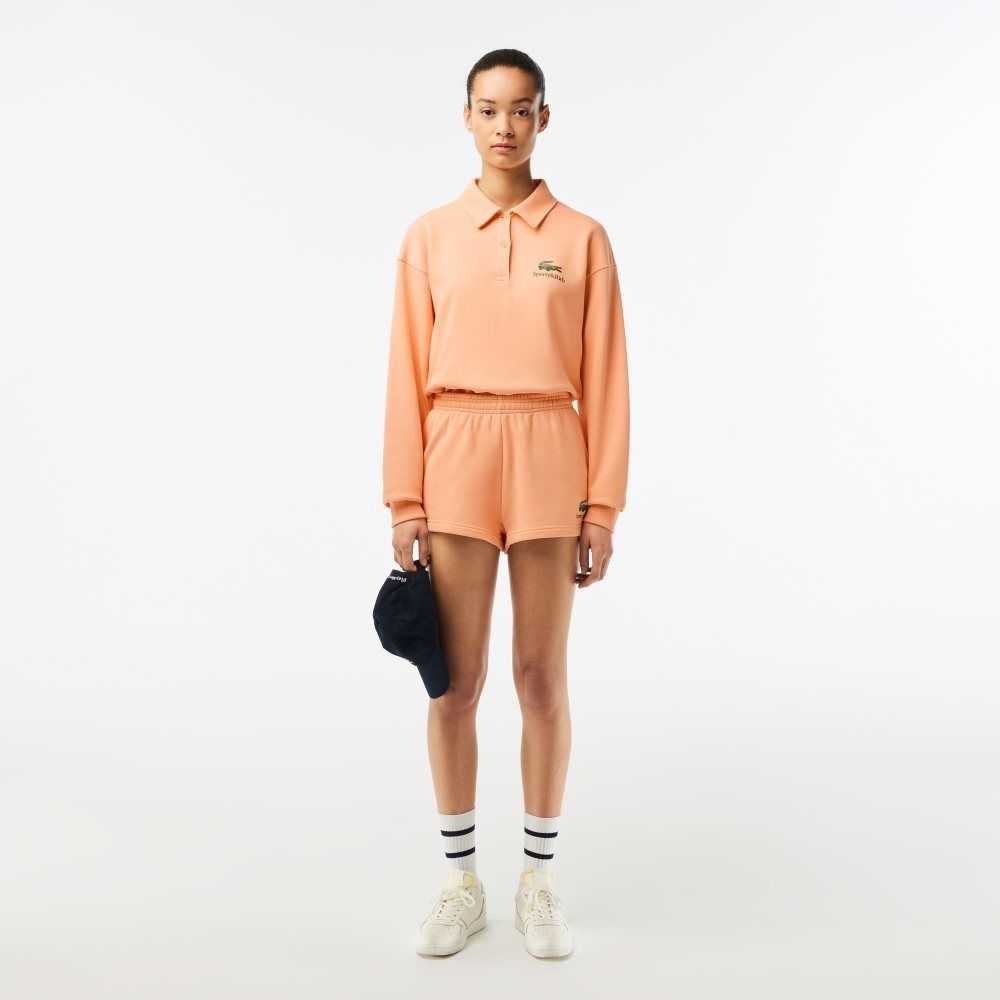 Light Orange Lacoste x Sporty & Rich Fleece Shorts | ANCUFO-674