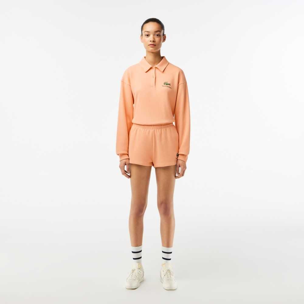 Light Orange Lacoste x Sporty & Rich Fleece Shorts | ANCUFO-674