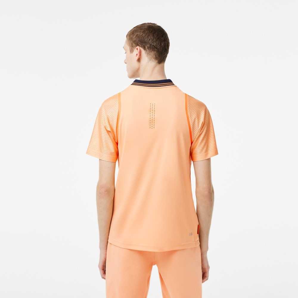 Light Orange / Navy Blue Lacoste SPORT x Daniil Medvedev Roland Garros Edition Team Leader Polo | YHBKUP-365