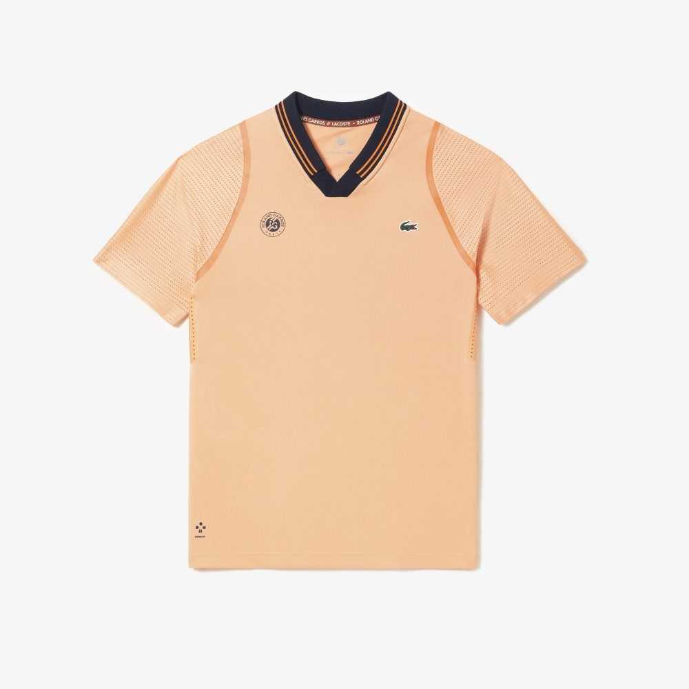 Light Orange / Navy Blue Lacoste SPORT x Daniil Medvedev Roland Garros Edition Team Leader Polo | YHBKUP-365