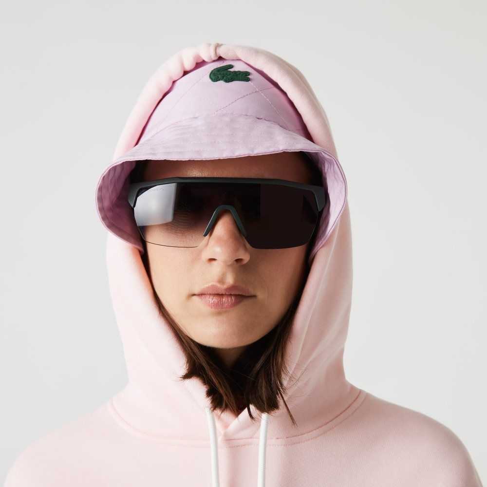 Light Pink Lacoste Loose Fit Hooded Organic Cotton Sweatshirt | PUNAEB-805