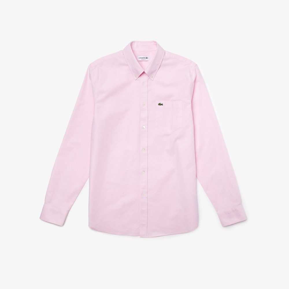 Light Pink Lacoste Regular Fit Oxford Cotton Shirt | XOJPZS-854