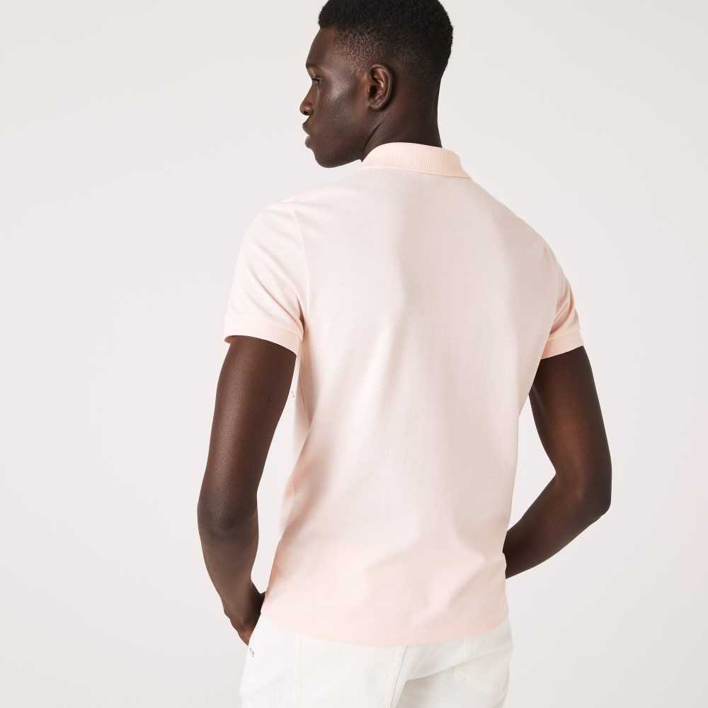 Light Pink Lacoste Regular Fit Signature Cotton Pique Polo | AZBNTU-783