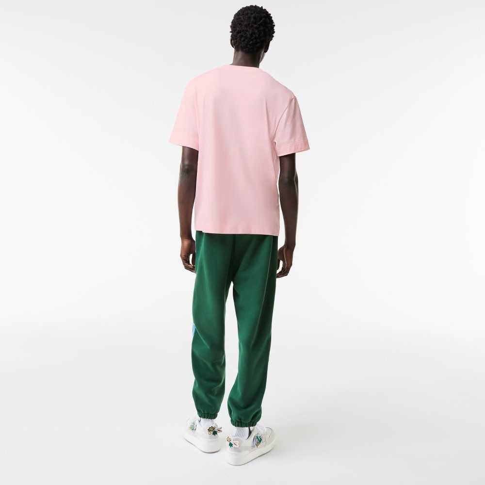 Light Pink Lacoste Relaxed Fit Oversized Crocodile T-Shirt | OTYWEG-415