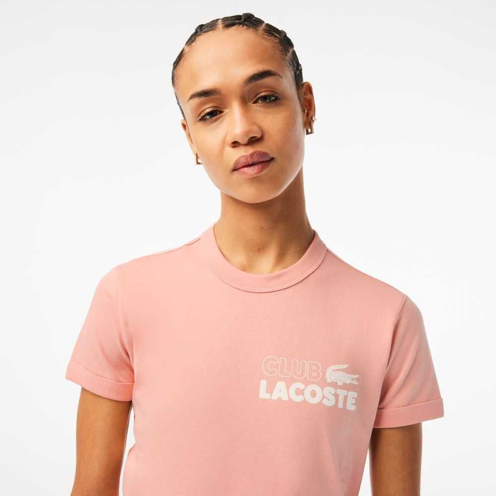 Light Pink Lacoste Slim Fit Organic Cotton Jersey T-Shirt | CDGPAI-971