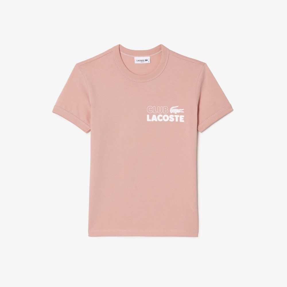 Light Pink Lacoste Slim Fit Organic Cotton Jersey T-Shirt | CDGPAI-971