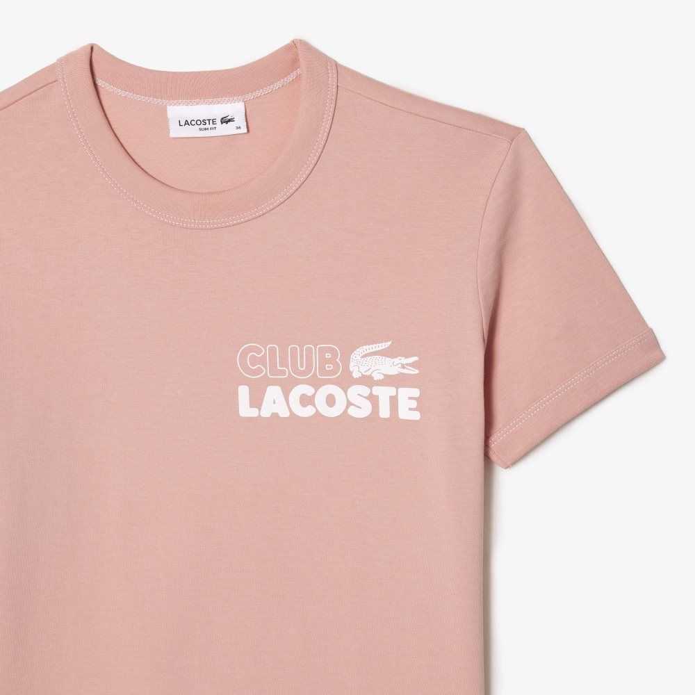 Light Pink Lacoste Slim Fit Organic Cotton Jersey T-Shirt | CDGPAI-971