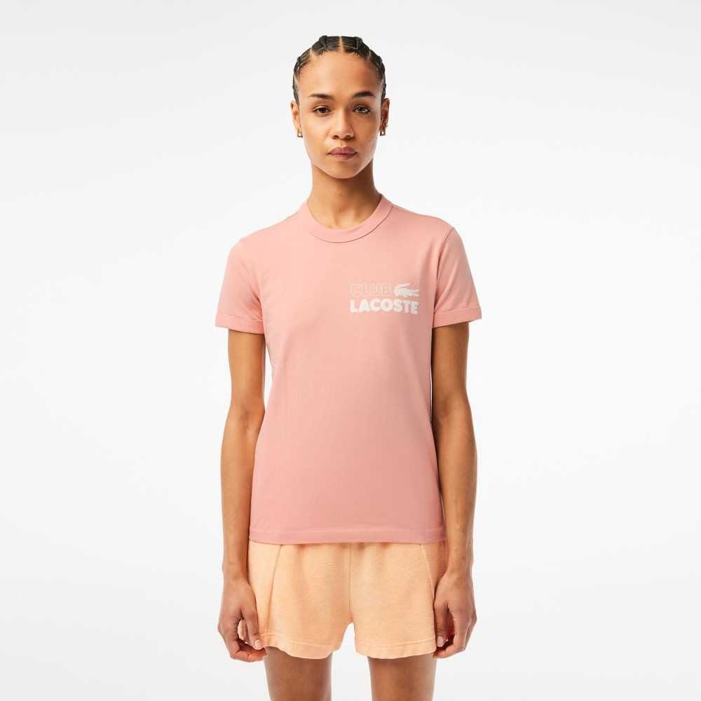 Light Pink Lacoste Slim Fit Organic Cotton Jersey T-Shirt | CDGPAI-971