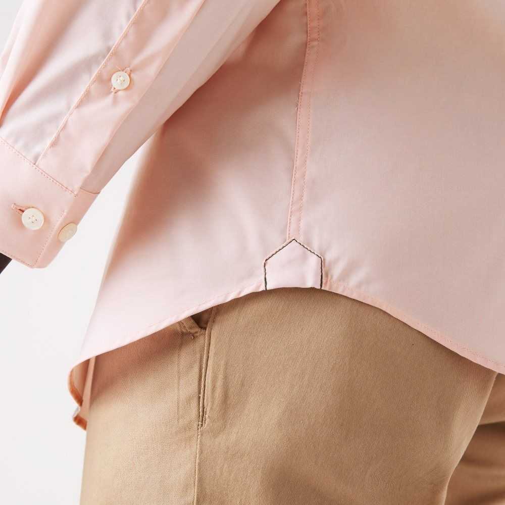 Light Pink Lacoste Slim Fit Stretch Cotton Poplin Shirt | JFTIOC-162