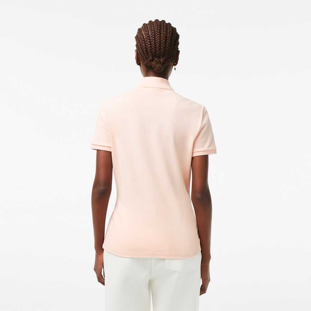 Light Pink Lacoste Slim Fit Stretch Cotton Pique Polo | QLMOFT-209