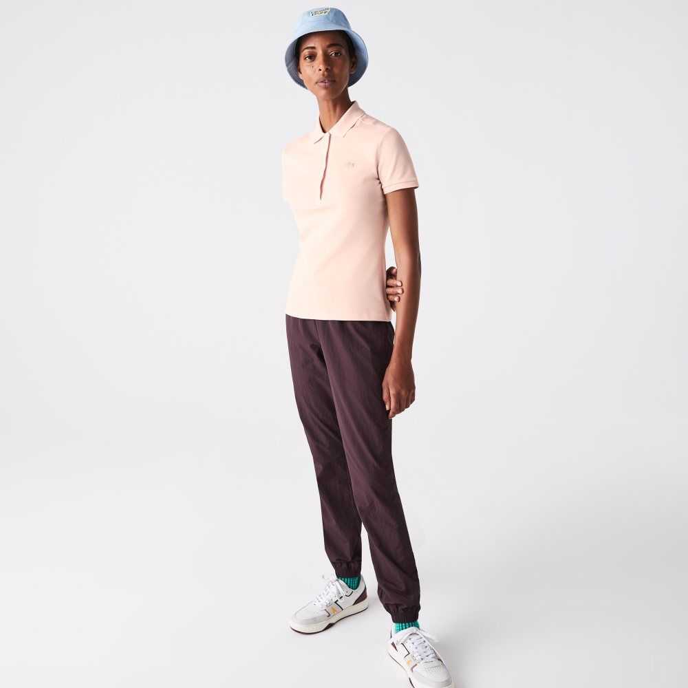 Light Pink Lacoste Slim Fit Stretch Cotton Pique Polo | QLMOFT-209