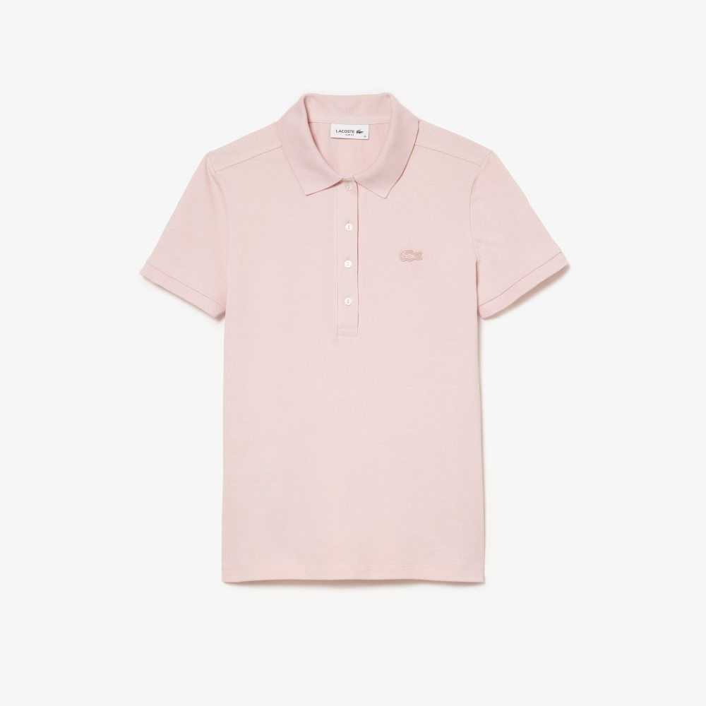 Light Pink Lacoste Slim Fit Stretch Cotton Pique Polo | QLMOFT-209