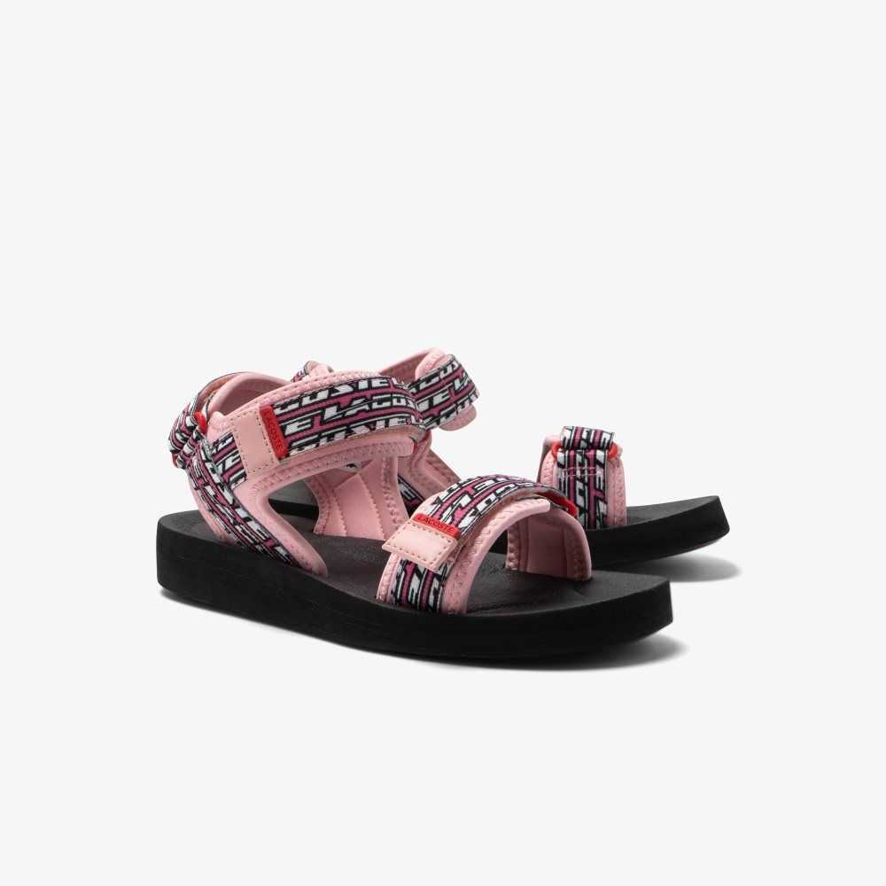 Lt Pnk/Blk Lacoste Suruga Sandals | ZMBGAF-731