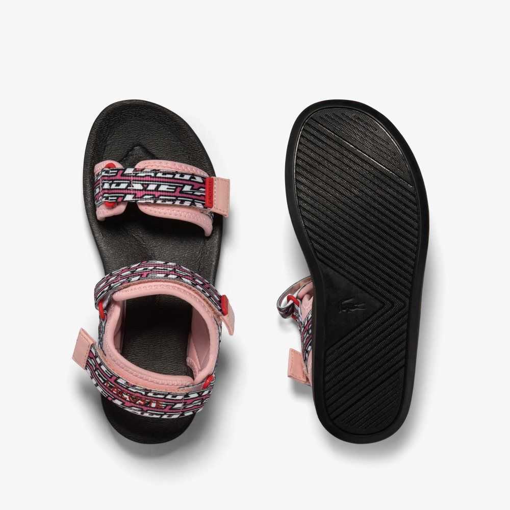 Lt Pnk/Blk Lacoste Suruga Sandals | ZMBGAF-731