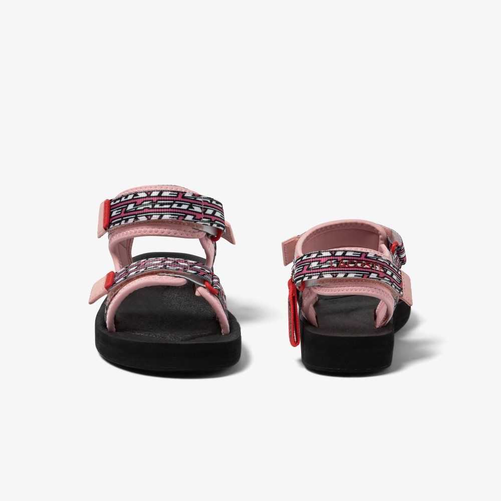 Lt Pnk/Blk Lacoste Suruga Sandals | ZMBGAF-731