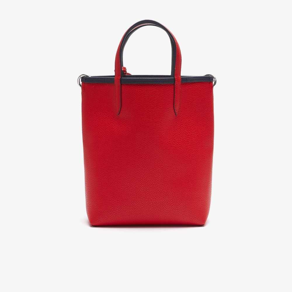 Marine 166 Rouge 240 Lacoste Anna Reversible Coated Canvas Tote Bag | YMWTVA-057