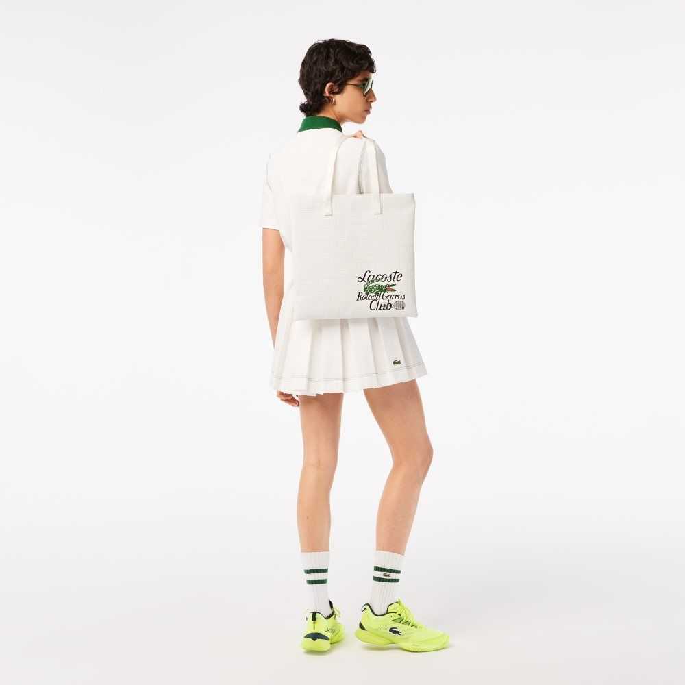 Marshmallow Lacoste Roland Garros Edition Tote Bag | GIYXVW-659