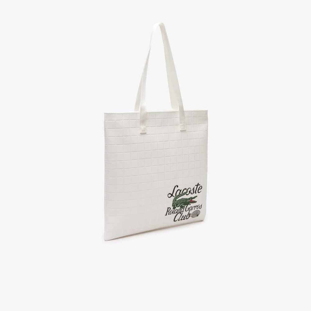 Marshmallow Lacoste Roland Garros Edition Tote Bag | GIYXVW-659